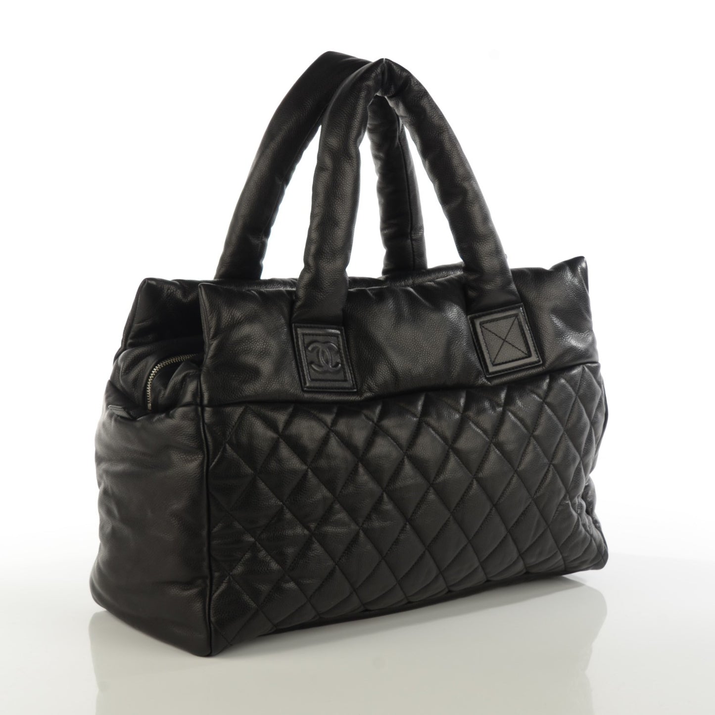 Caviar Quilted Large Coco Cocoon Tote Black