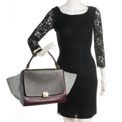 Celine Calfskin Suede Medium Trapeze Grey 2 of 10