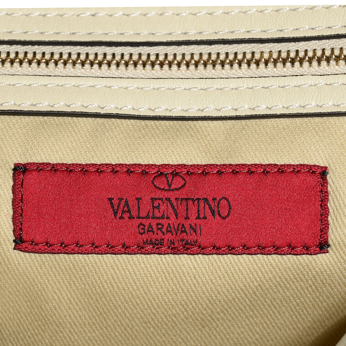 Vitello Rockstud Double Handle Tote Ivory