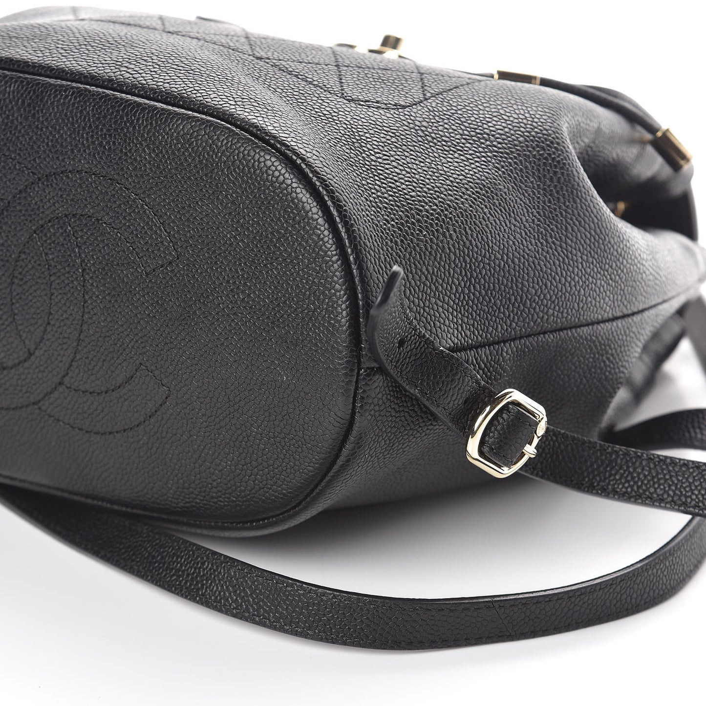 Caviar Stitched Backpack Black