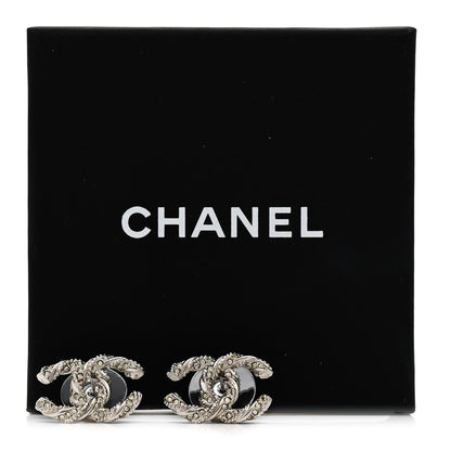 Chanel Crystal Twisted CC Earrings Silver 7 of 7