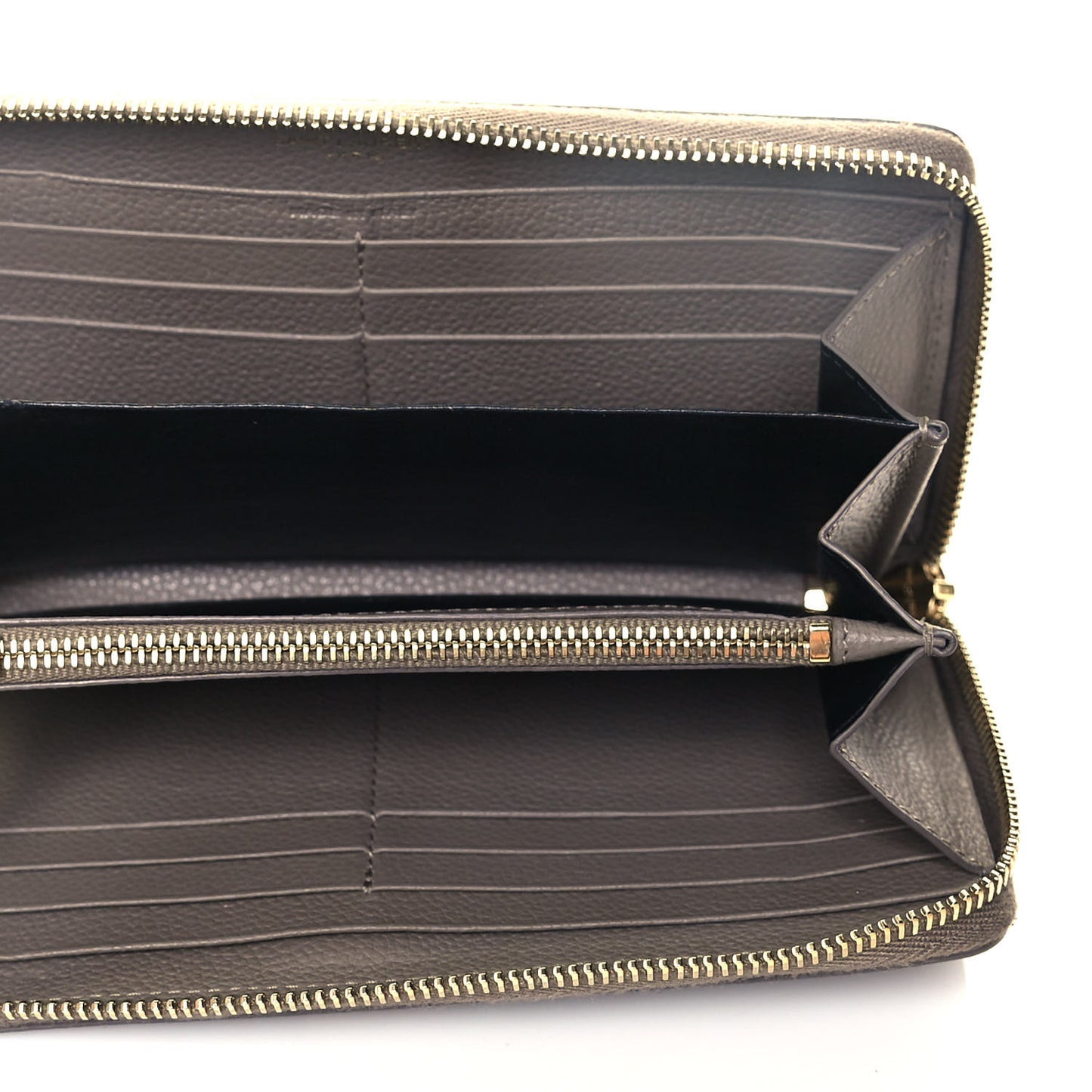 Calfskin Monogram Zip Around Wallet Taupe