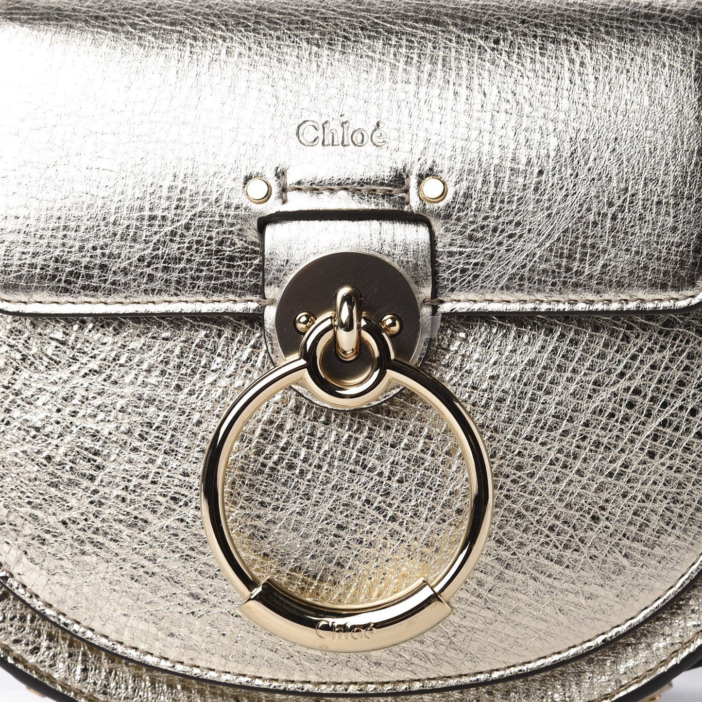 Metallic Calfskin Small Tess Bag Gold