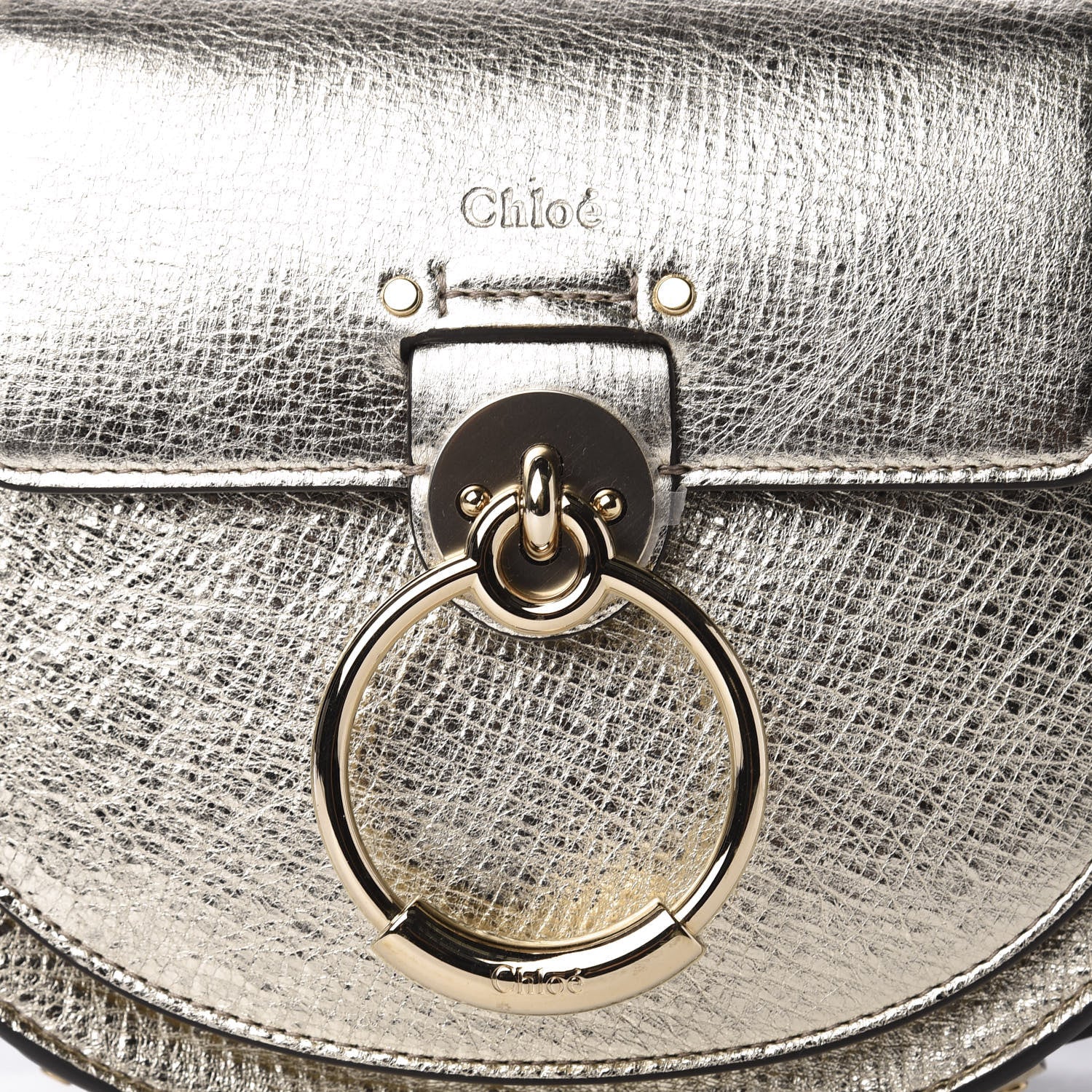 Chloe Metallic Calfskin Small Tess Bag Gold 10 of 10