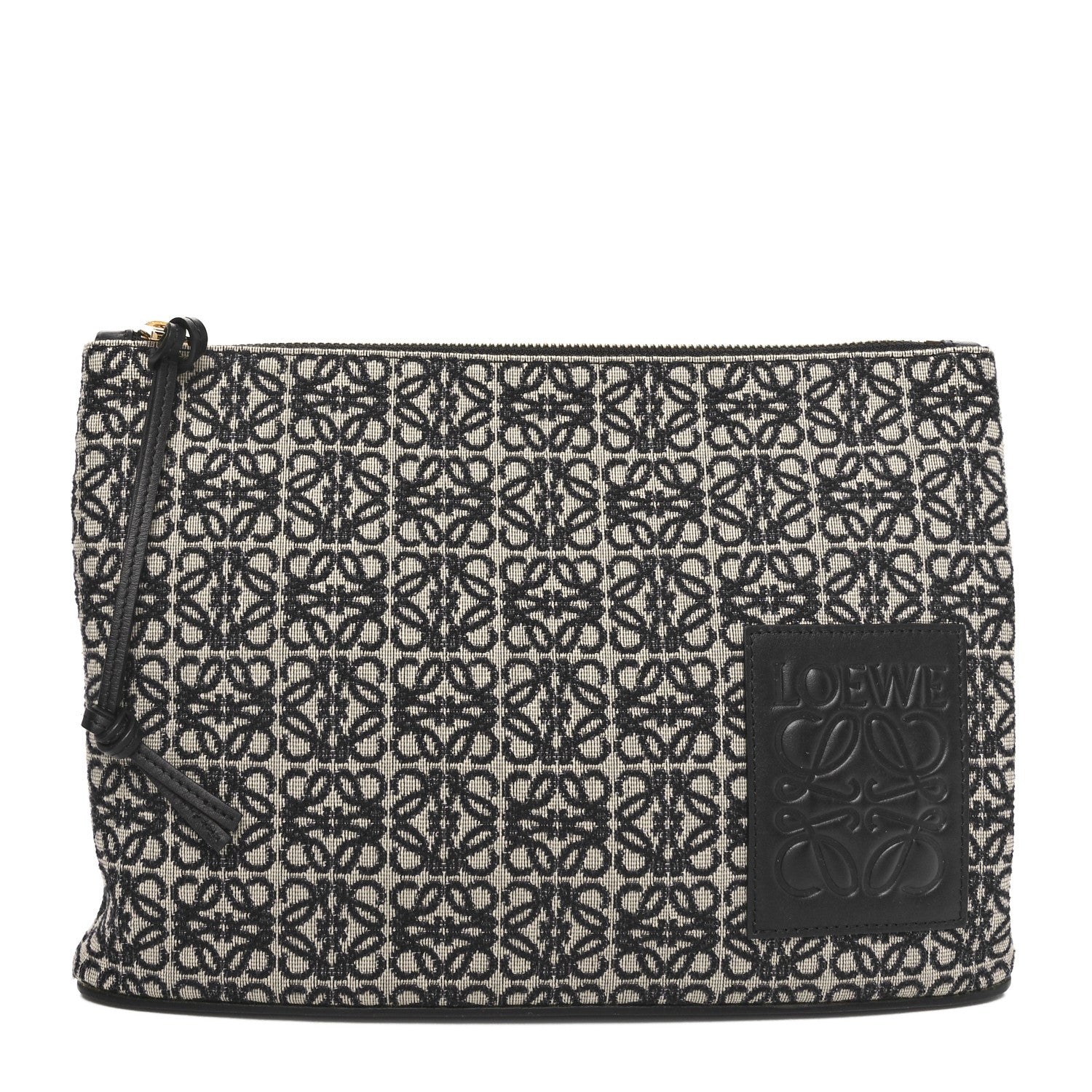 Loewe Jacquard Anagram Calfskin Pouch Blue Beige 1 of 10