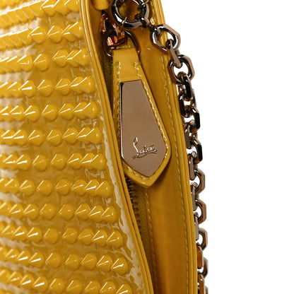 Christian Louboutin Patent Calfskin Studded Loubiposh Chain Clutch Yellow 14 of 14