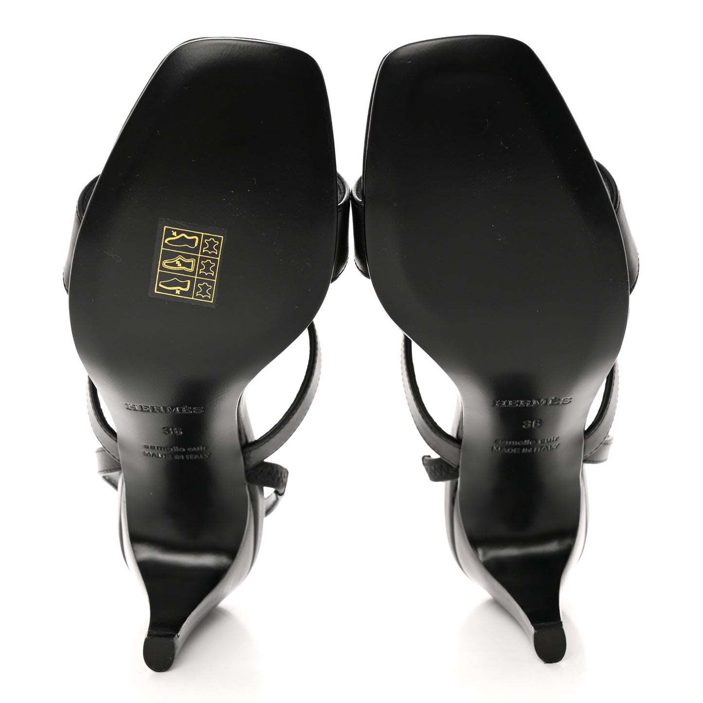 Calfskin Glamour 75 Sandals 36 Black
