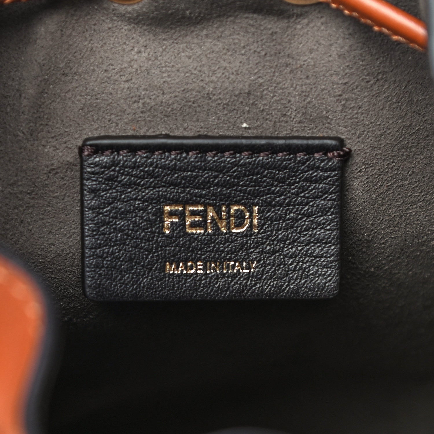Fendi Vitello King F is Fendi Logo Embossed Mini Mon Tresor Bucket Bag Cuoio 6 of 10