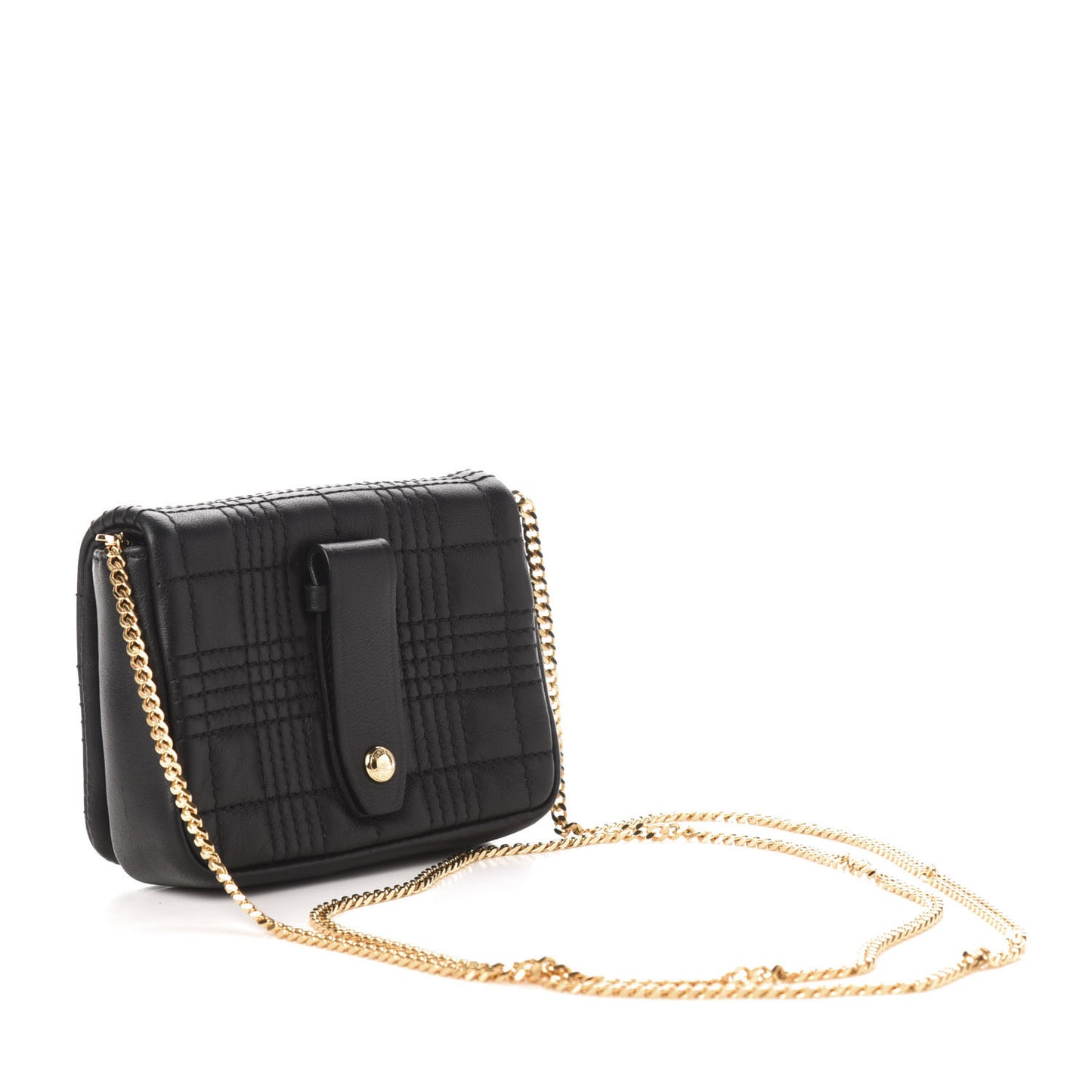 Lambskin Quilted Micro Lola Bag Black