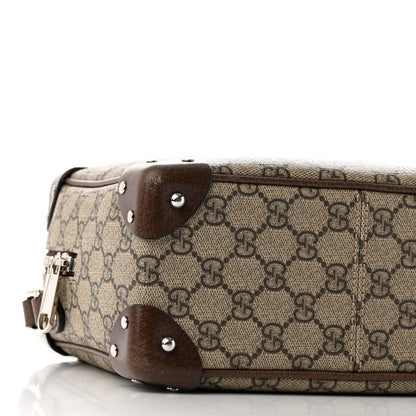 Gucci GG Supreme Monogram Textured Calfskin Square Messenger Bag Beige Ebony New Acero 9 of 11