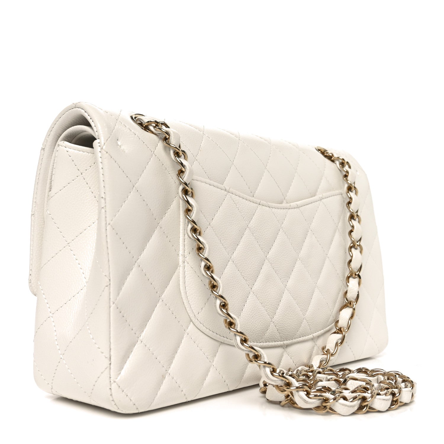 Chanel Caviar Quilted Medium Double Flap White 3 of 11