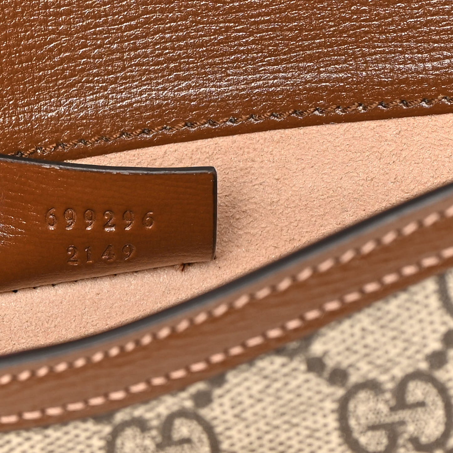 GG Supreme Monogram Mini Horsebit 1955 Shoulder Bag Beige Brown Sugar