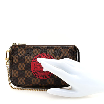 Louis Vuitton Damier Ebene Complice Trunks and Bags Mini Pochette Accessories Red 2 of 9