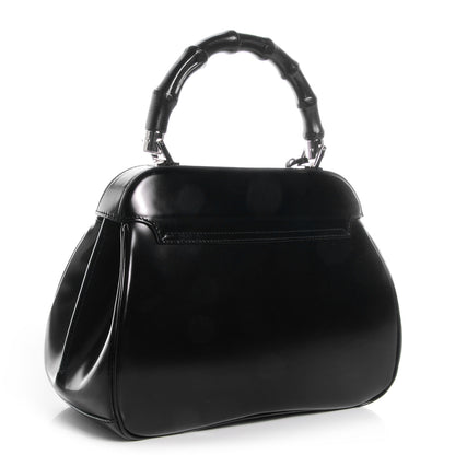 Gucci Regent Calfskin Bamboo Medium Lady Lock Top Handle Bag Black 3 of 7