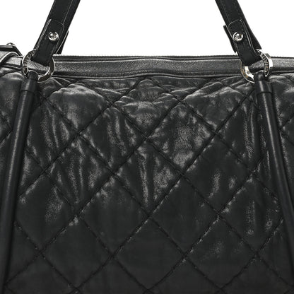 Chanel Iridescent Calfskin Quilted Relax CC Bowler Bag Black 8 of 10