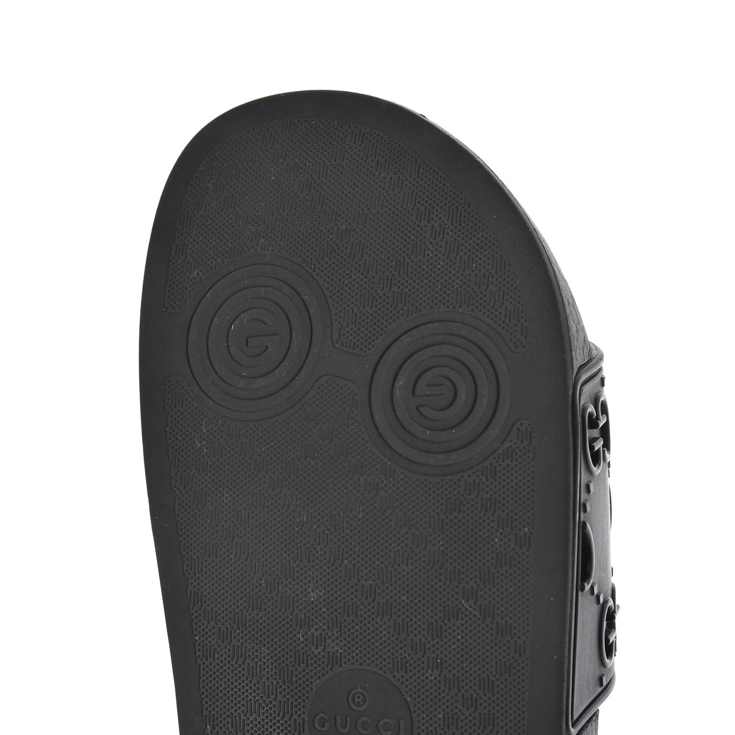 Gucci Rubber GG Monogram Mens Slide Sandals 6 Black 11 of 15