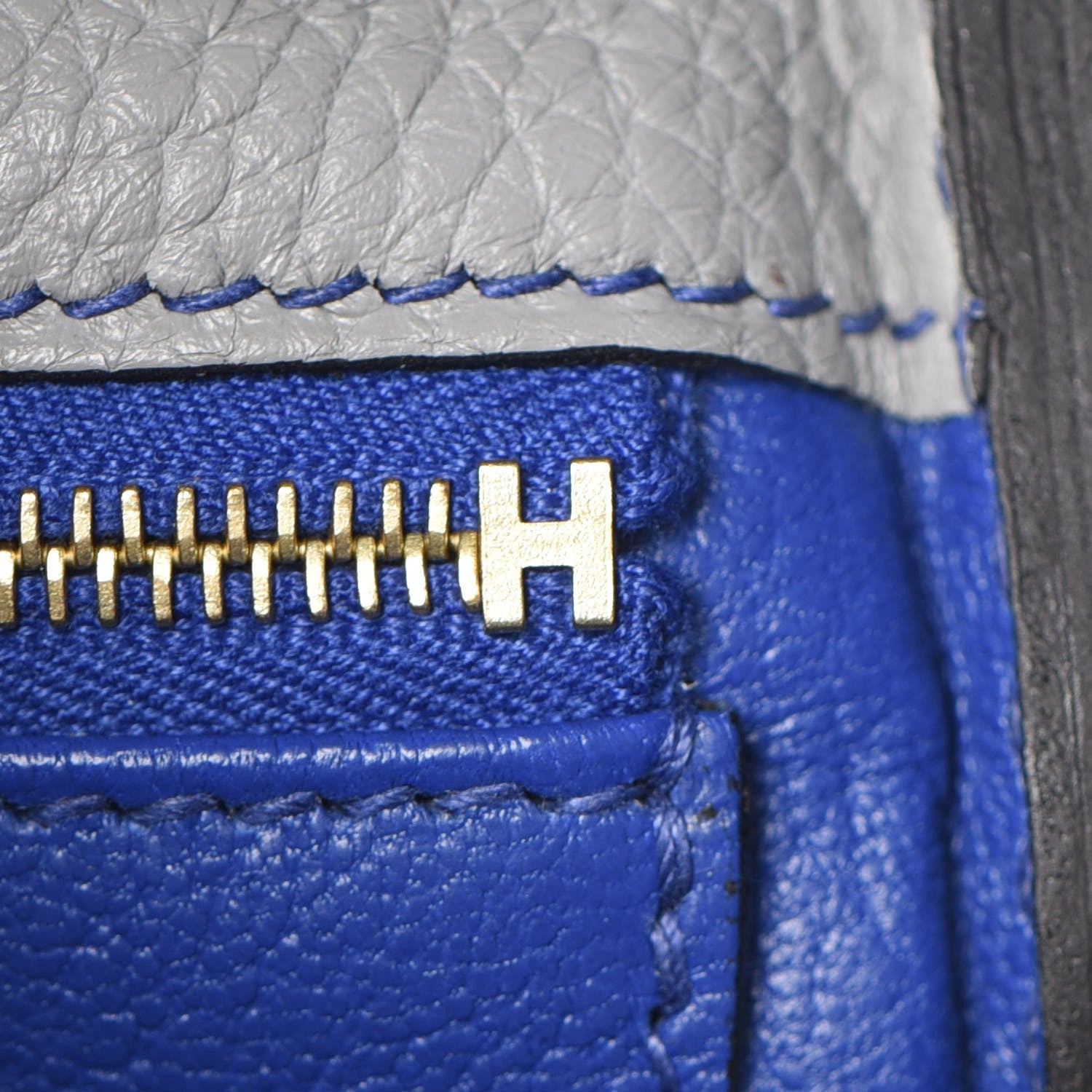 Hermes Taurillon Clemence Horseshoe Kelly Retourne 28 Bleu Glacier Bleu Electrique 22 of 34