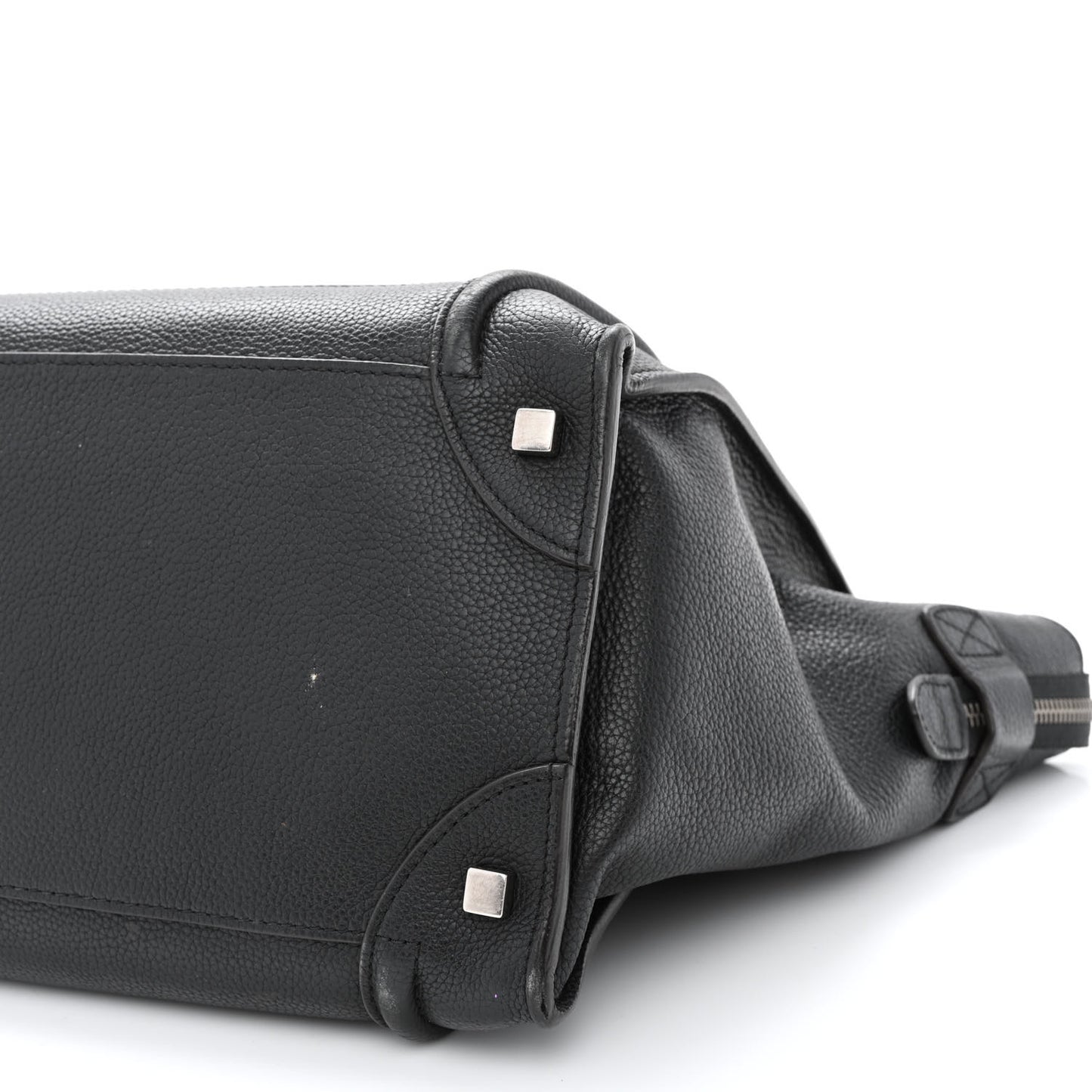 Drummed Calfskin Mini Luggage Black