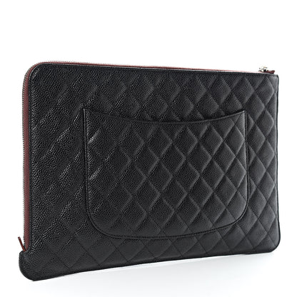 Chanel Caviar Quilted Large Slide Pouch Black 3 of 7