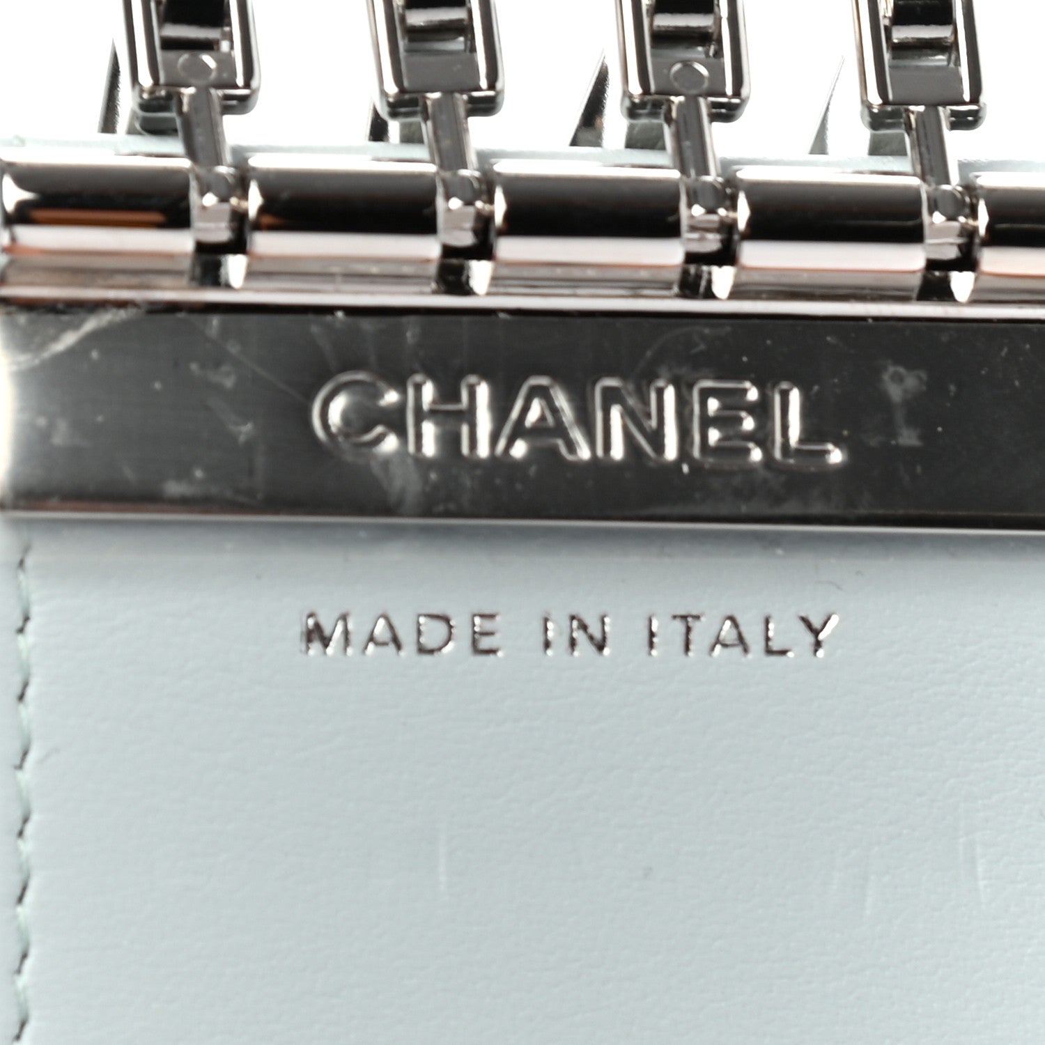 Chanel Caviar Quilted Classic 4 Key Holder Wallet Light Blue 7 of 9
