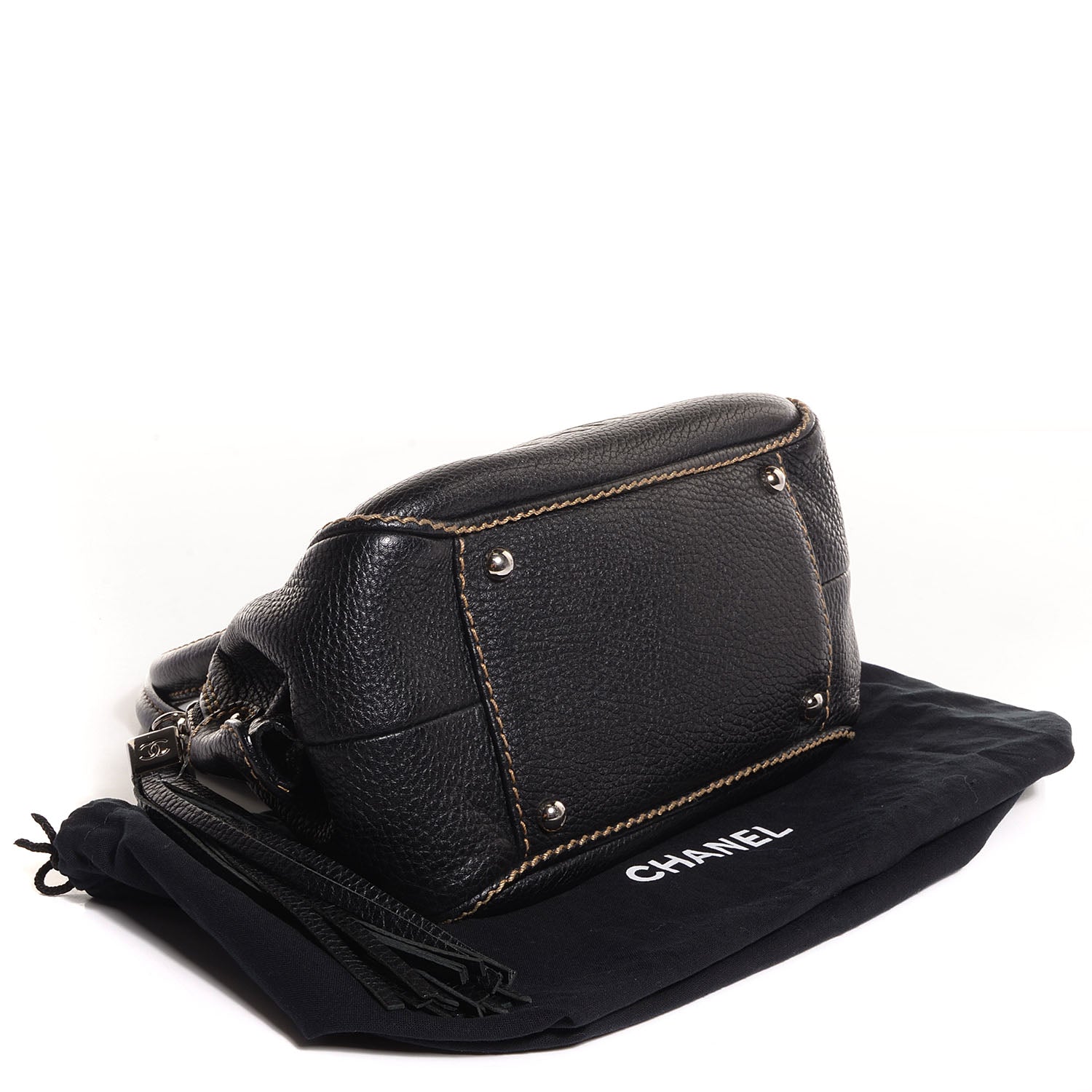 Chanel Leather Small Tassel Handbag Black 4 of 7