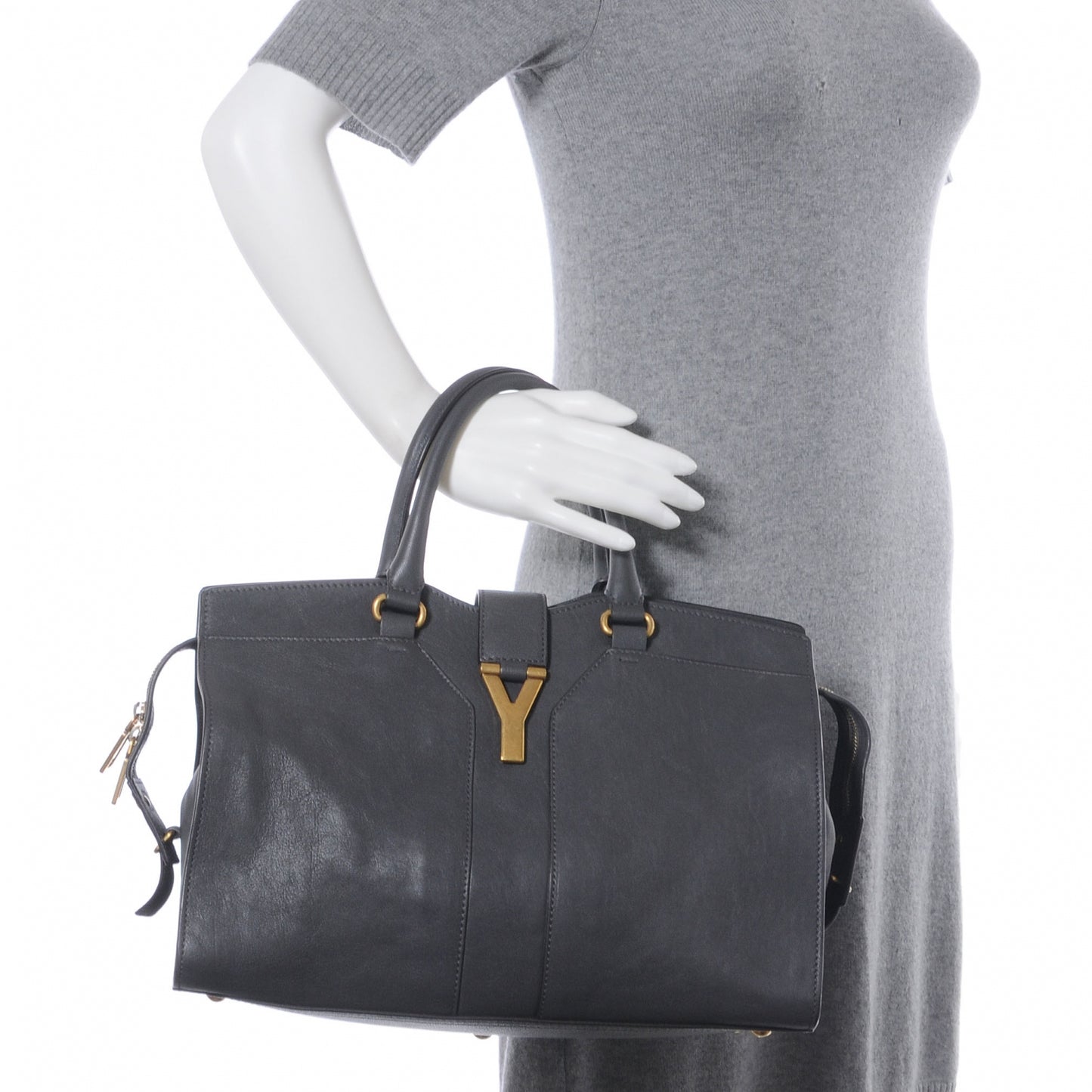Leather Medium Cabas Chyc Grey