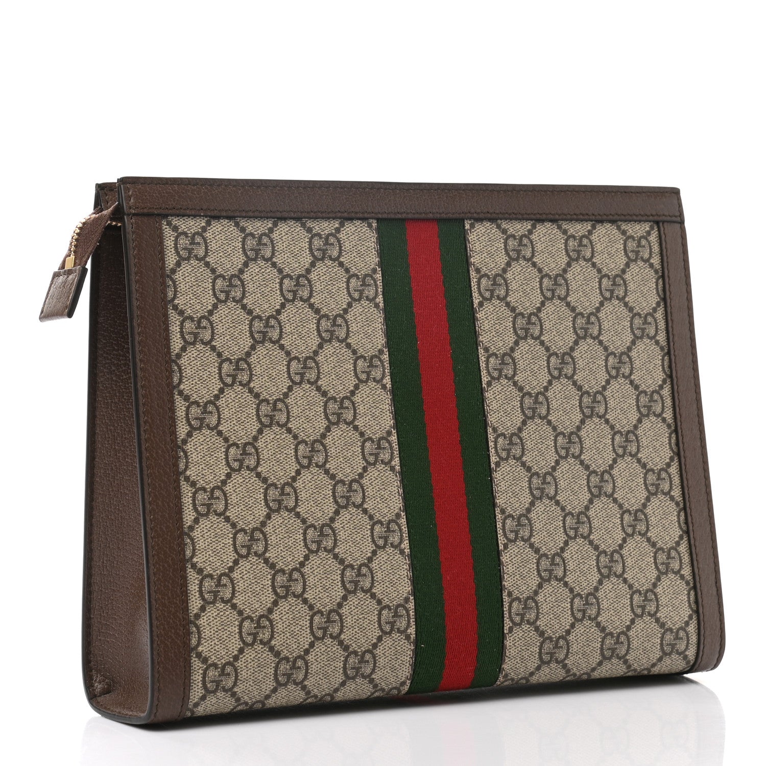 Gucci GG Supreme Monogram Web Ophidia Pouch Brown 3 of 7
