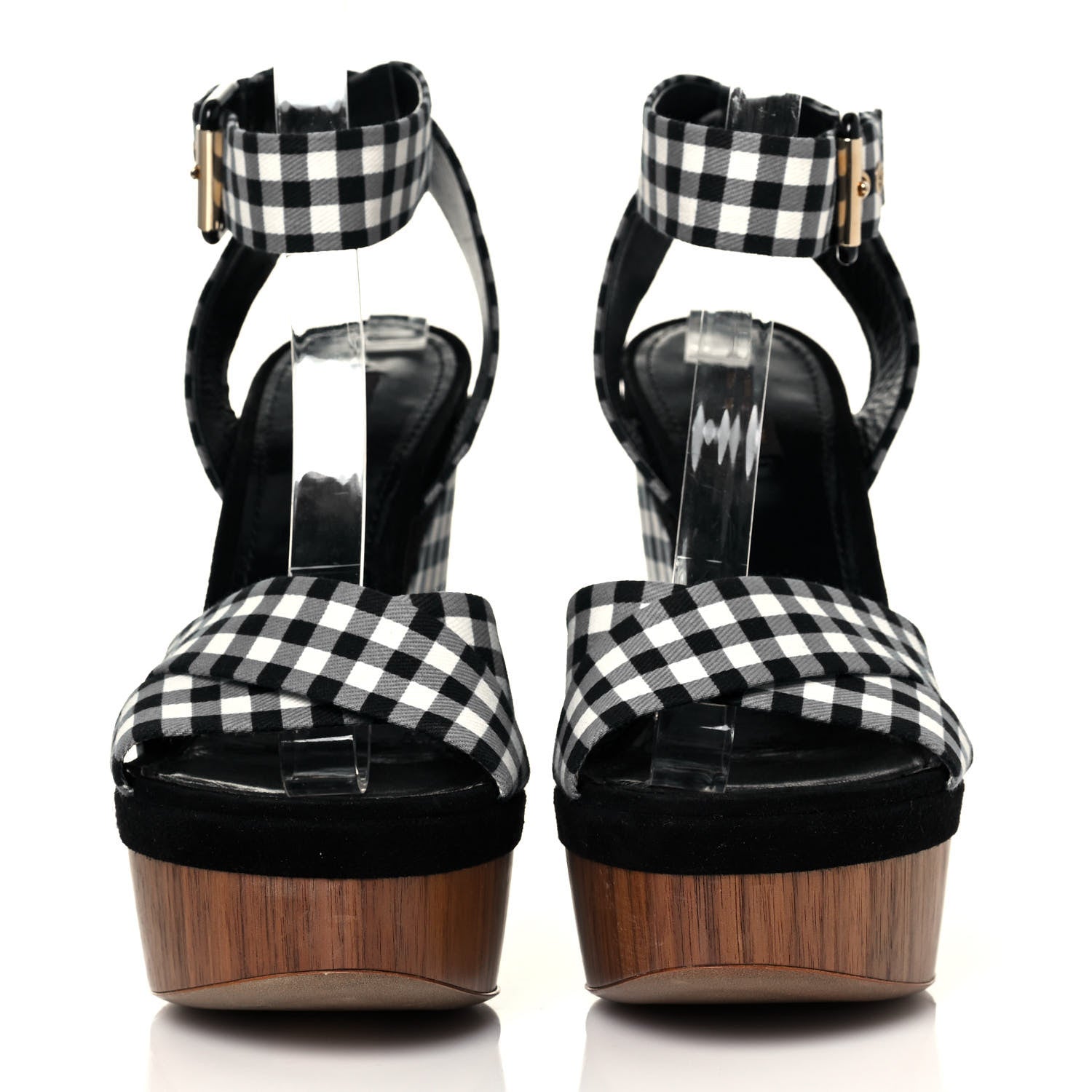 Louis Vuitton Gingham Platform Sandal 40 Blue White 2 of 8