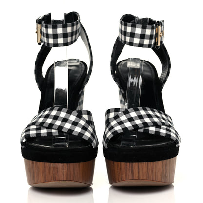 Louis Vuitton Gingham Platform Sandal 40 Blue White 2 of 8