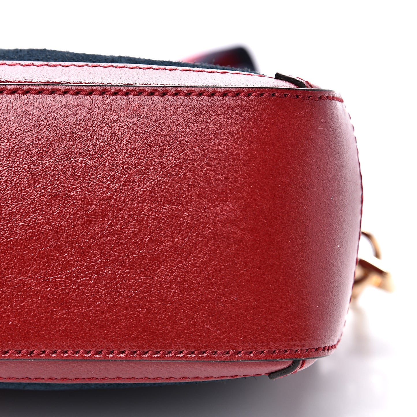 Suede Calfskin Web Small Ophidia Top Handle Shoulder Bag New Blue Romantic Cherry