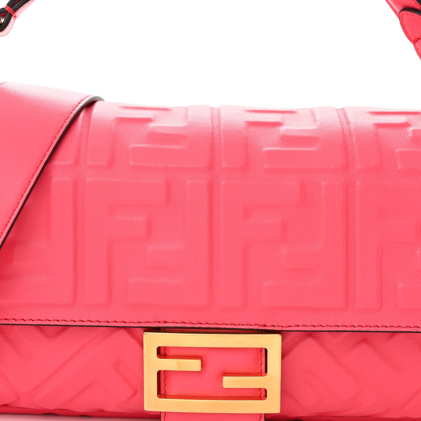 Nappa FF 1974 Embossed Baguette Lampone