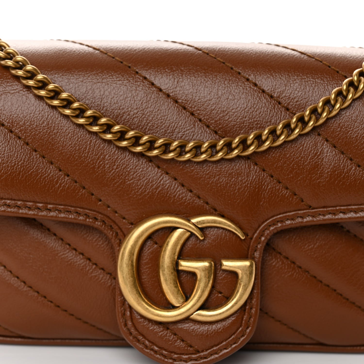 Gucci Azalea Calfskin Matelasse Diagonal Super Mini GG Marmont Shoulder Bag Cuir 8 of 10