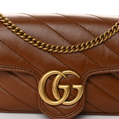 Gucci Azalea Calfskin Matelasse Diagonal Super Mini GG Marmont Shoulder Bag Cuir 8 of 10