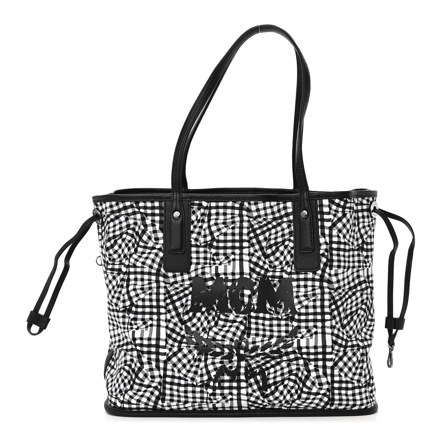 MCM Visetos Medium Liz Reversible Shopper Tote Black 8 of 16