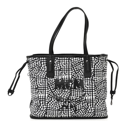 MCM Visetos Medium Liz Reversible Shopper Tote Black 8 of 16