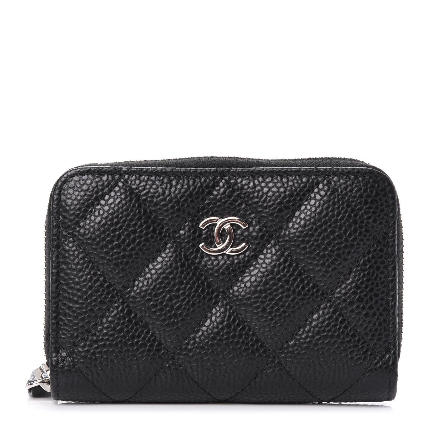 Chanel Caviar Quilted Zip Coin Purse Black 1 of 9