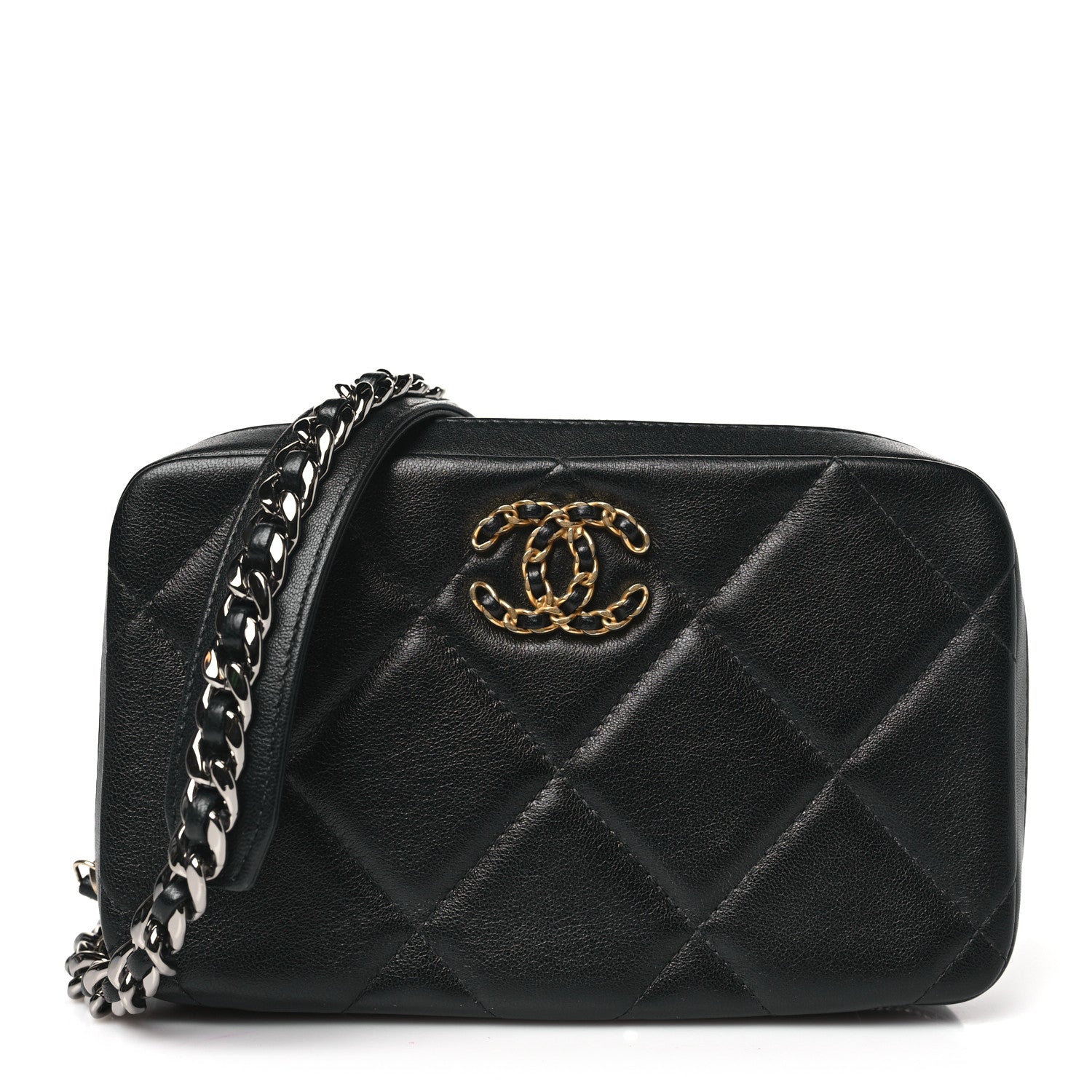 Chanel Lambskin Quilted Chanel 19 Camera Crossbody Case Black 1 of 10