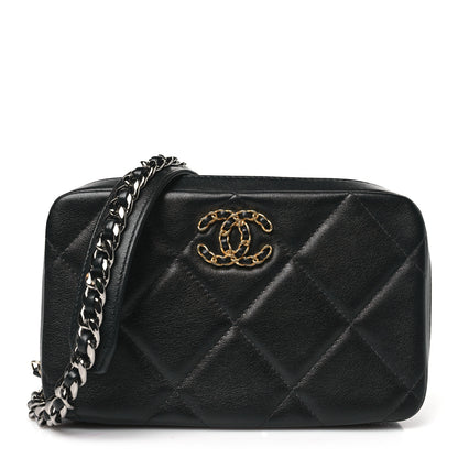 Chanel Lambskin Quilted Chanel 19 Camera Crossbody Case Black 1 of 10