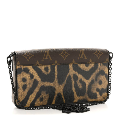 Louis Vuitton Monogram Animal Print Pochette Felicie Chain Wallet 4 of 15