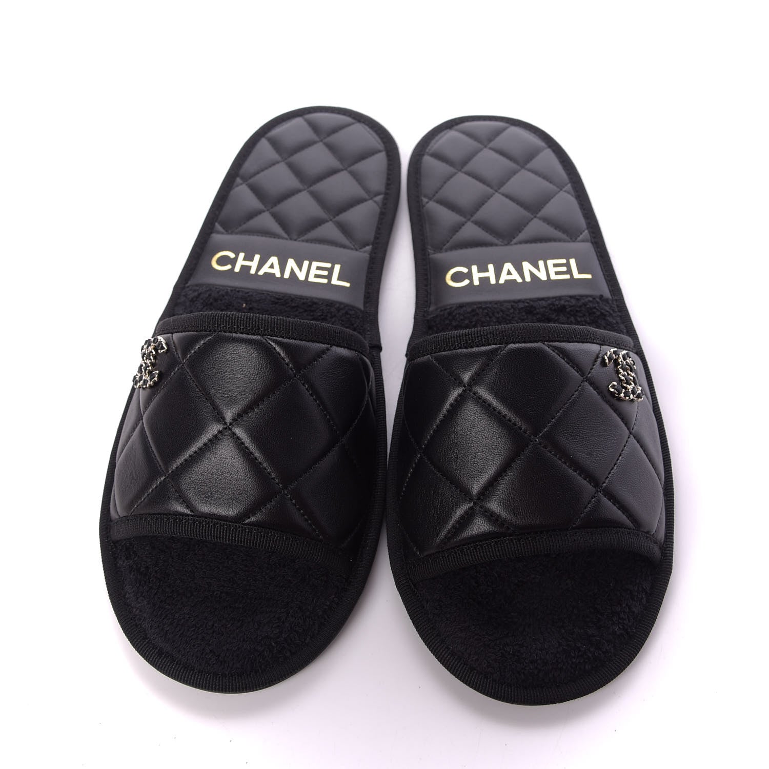 Chanel Lambskin CC Flat Mules S Black 5 of 11