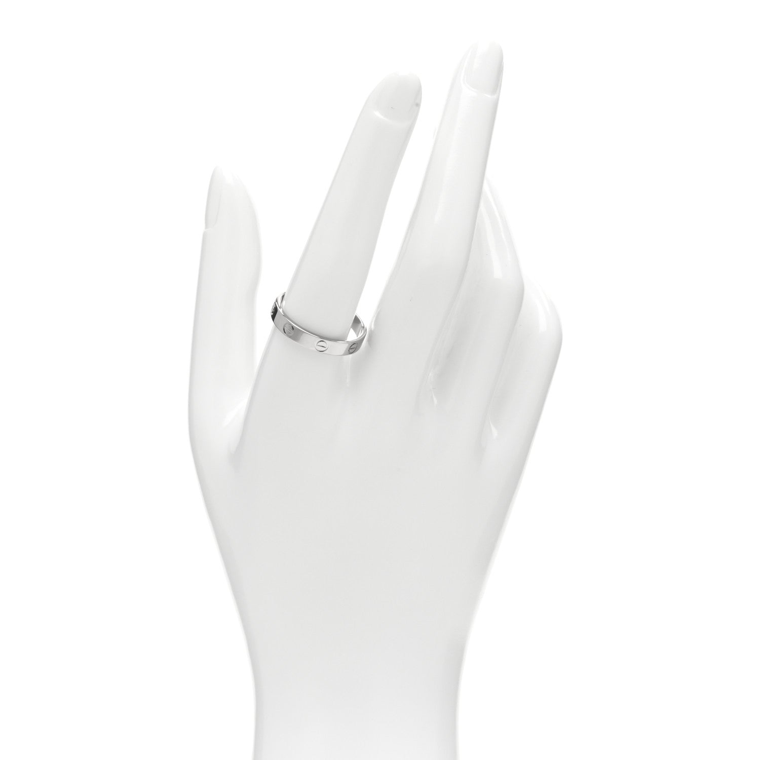 Cartier 18K White Gold 3.5mm LOVE Wedding Band Ring 60 9 2 of 4
