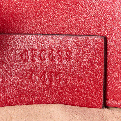 Gucci Calfskin Matelasse Super Mini GG Marmont Shoulder Bag Hibiscus Red 7 of 13