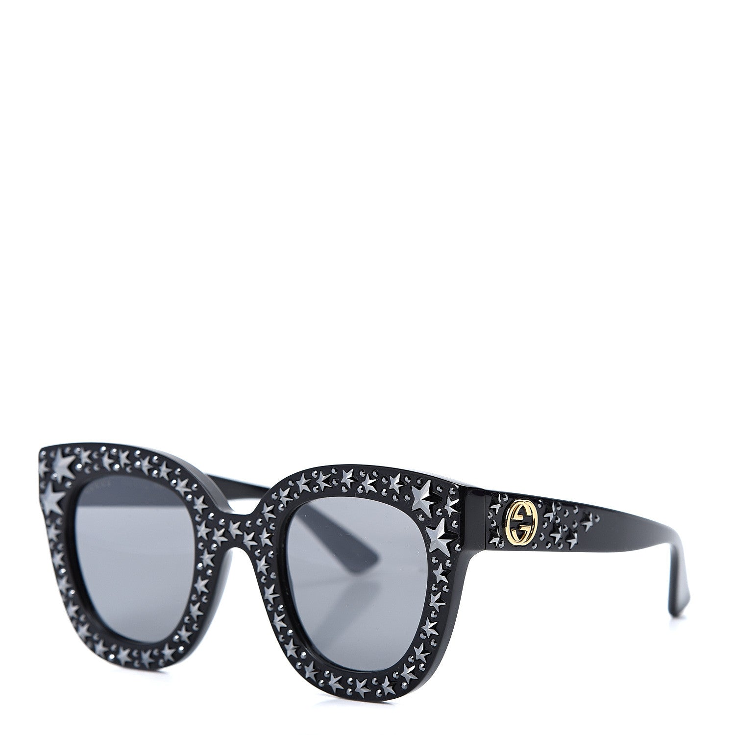 Gucci Acetate Stars Cat Eye Sunglasses GG0116S Black 1 of 8