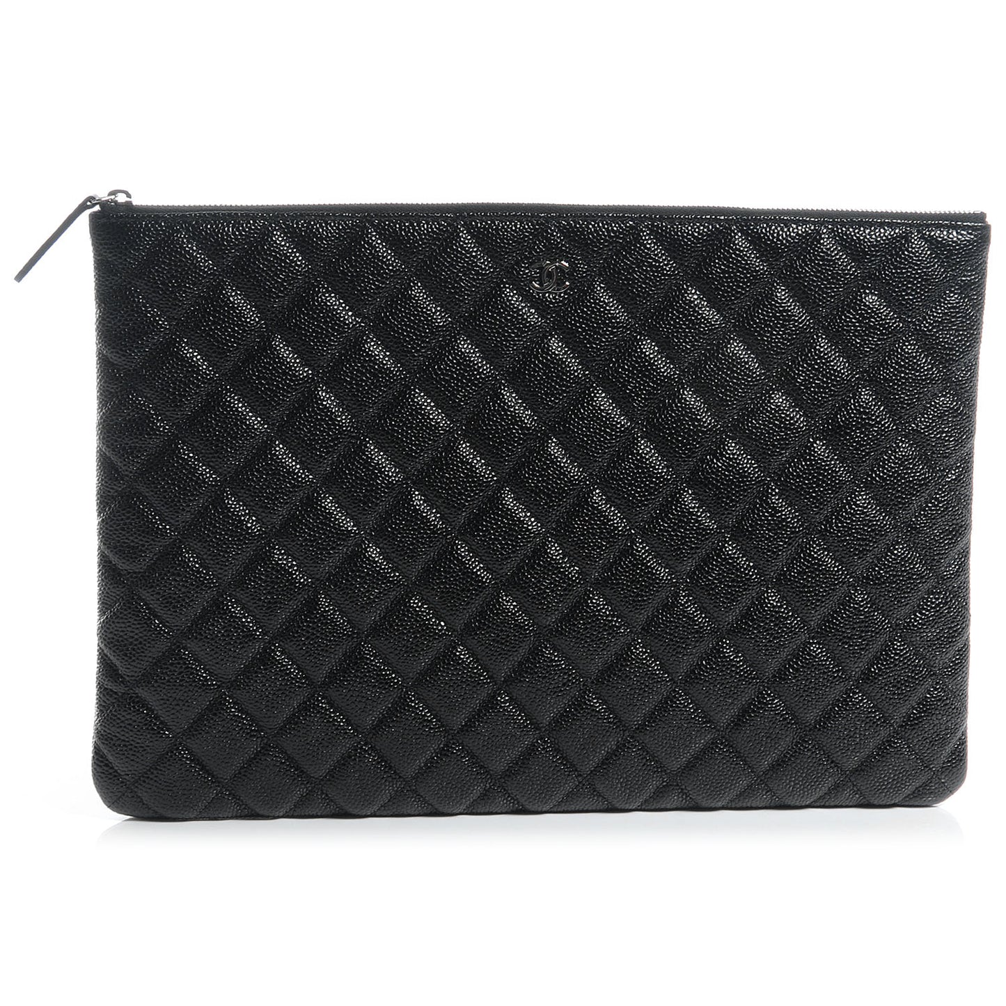 Caviar Quilted Documents Holder Portfolio Black