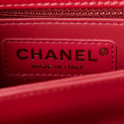 Chanel Caviar Quilted Mini Coco Handle Flap Red 8 of 11