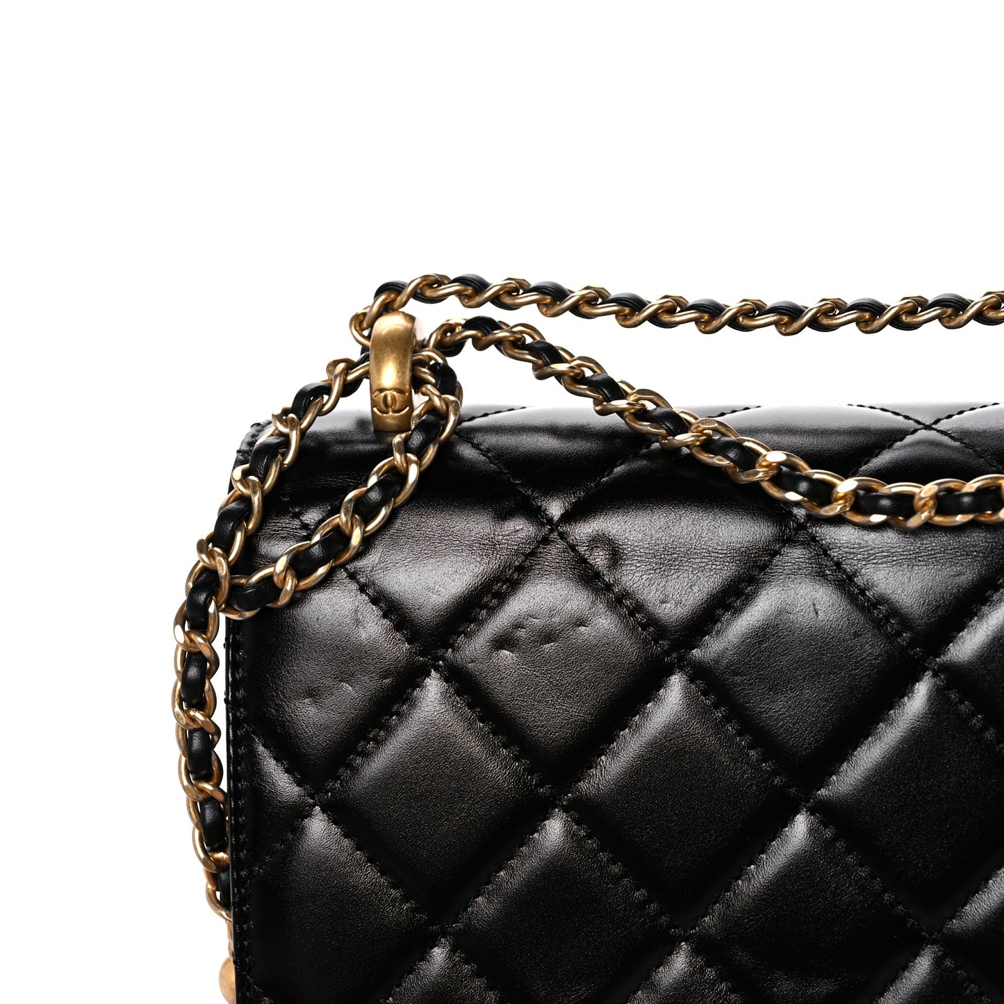 Calfskin Quilted Mini Perfect Fit Flap Black