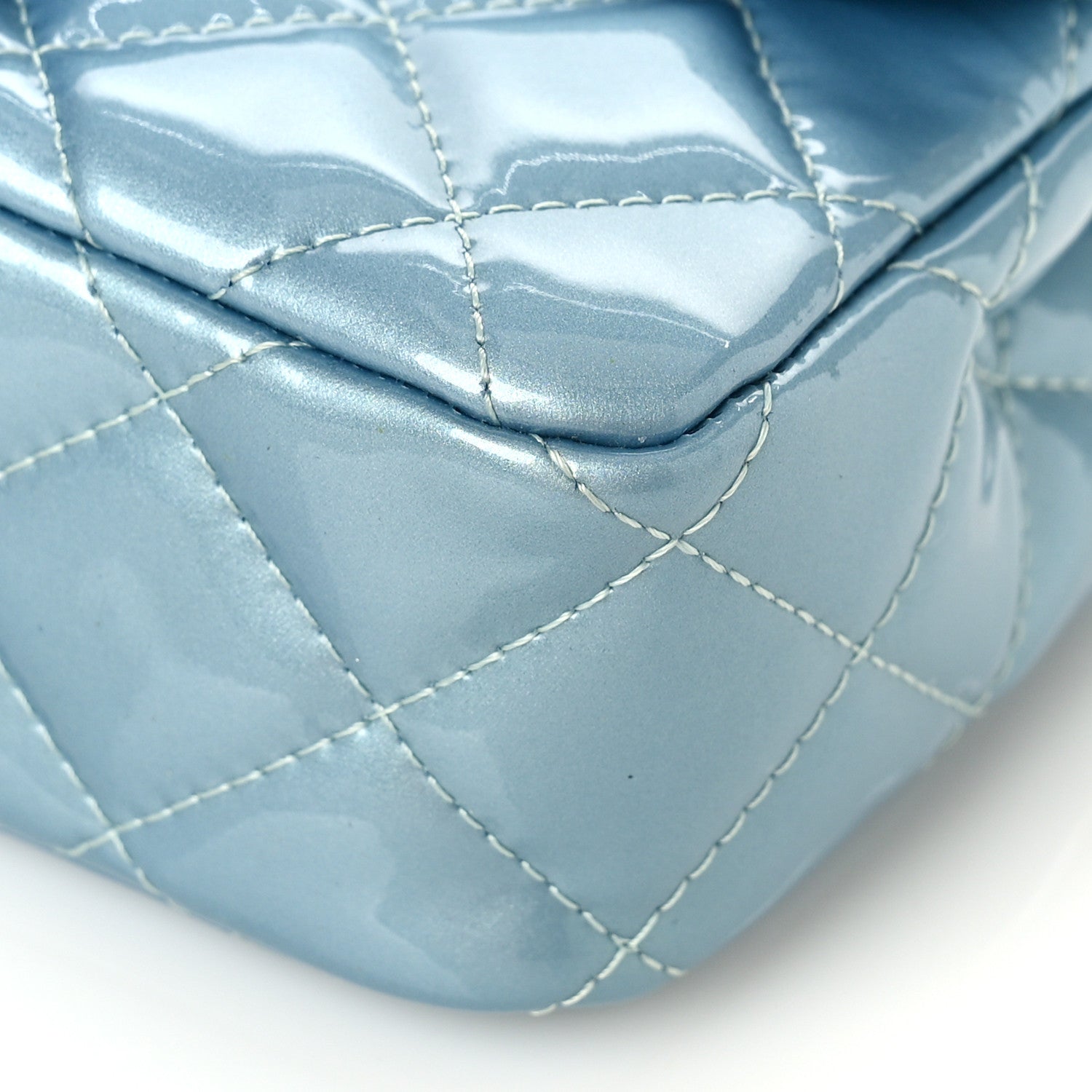 Chanel Patent Quilted Extra Mini Flap Light Blue 9 of 9