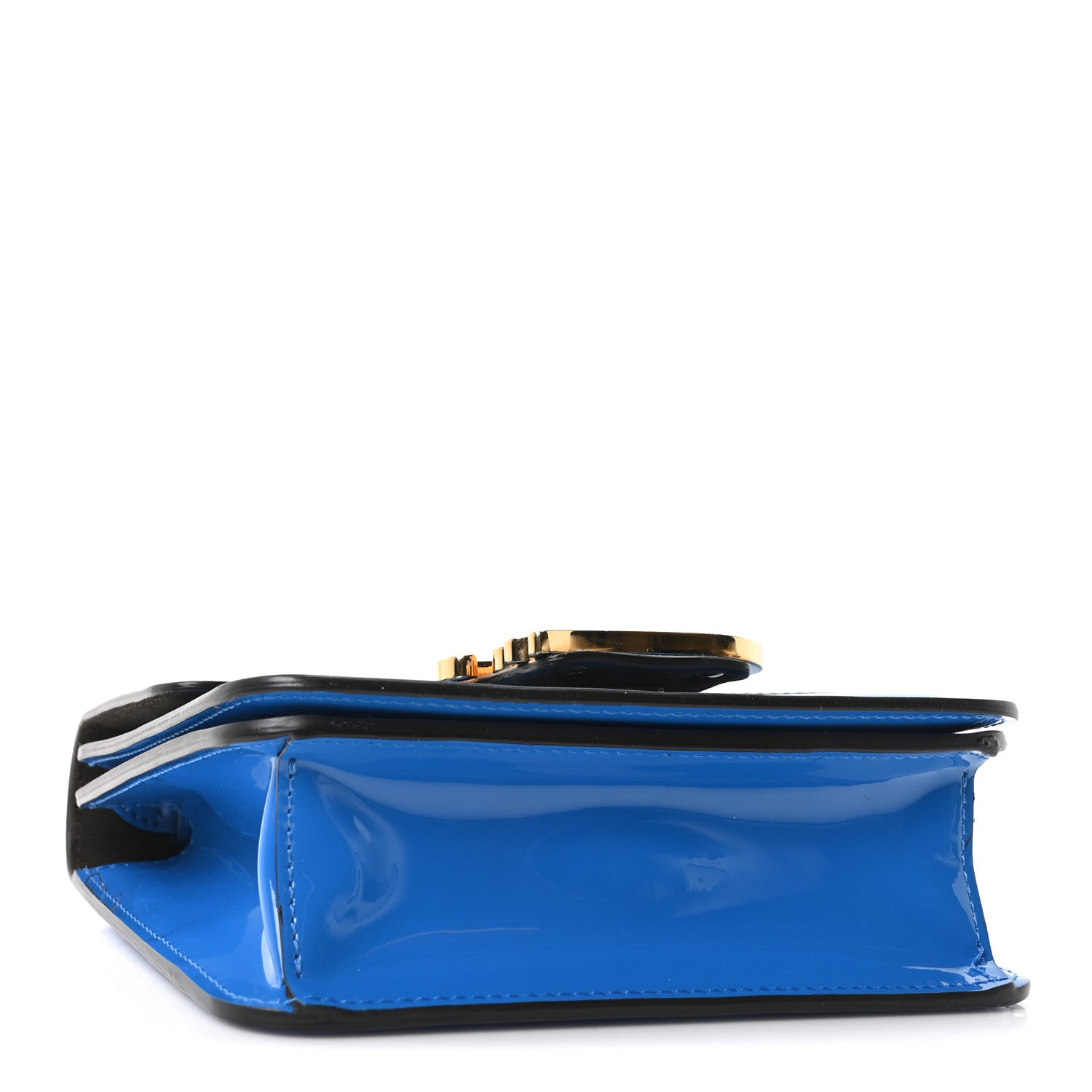 Fendi Vitello Vernice Mou Karligraphy Crossbody Bag Bluette 4 of 10