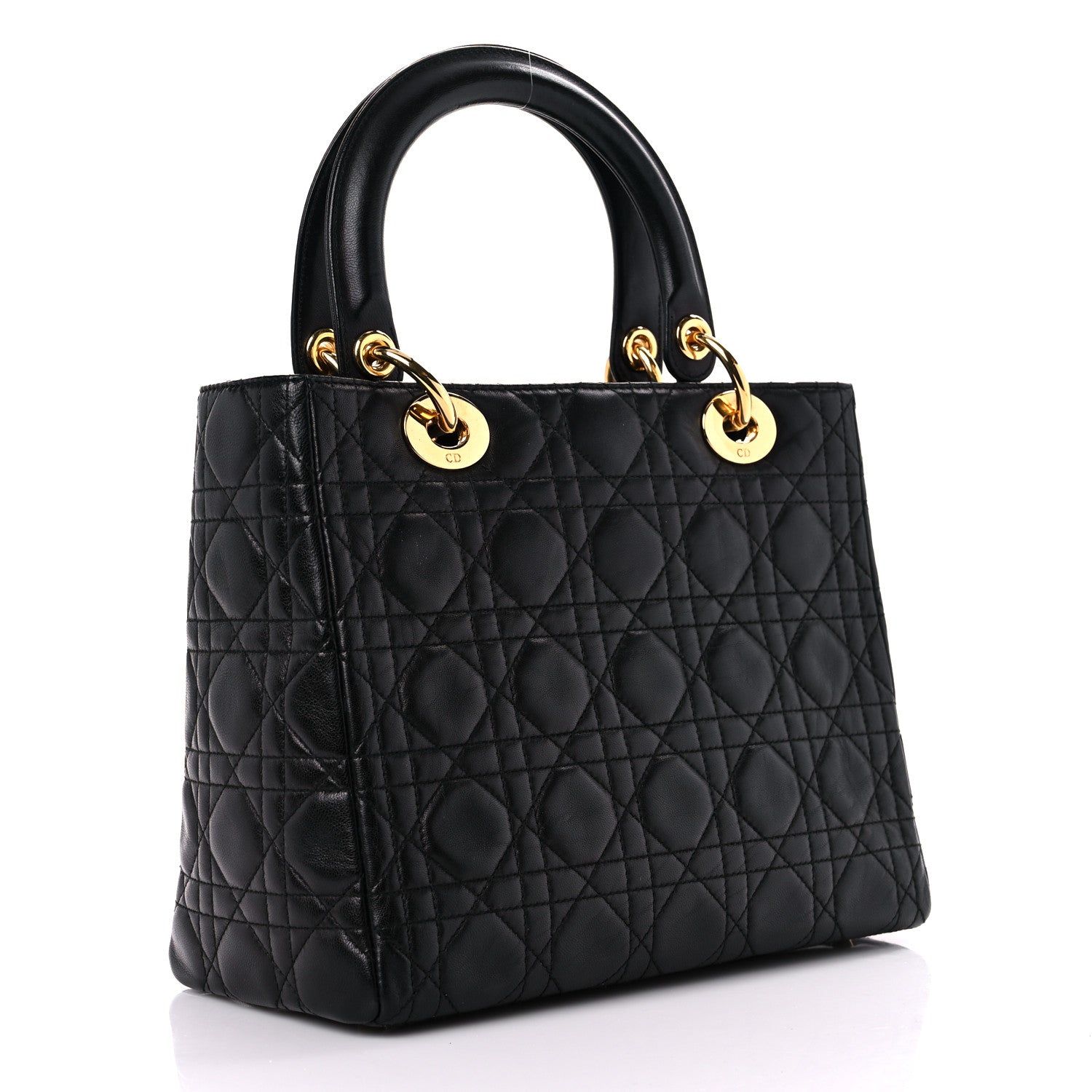 Christian Dior Lambskin Cannage Medium Lady Dior Black 3 of 13