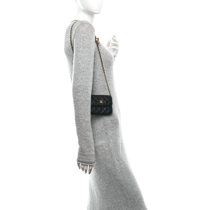 Chanel Lambskin Quilted Pearl Crush Flap With Chain Black 2 of 11